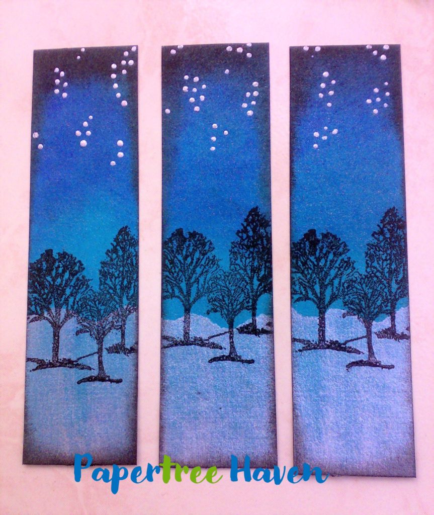 night scenery handmade bookmark