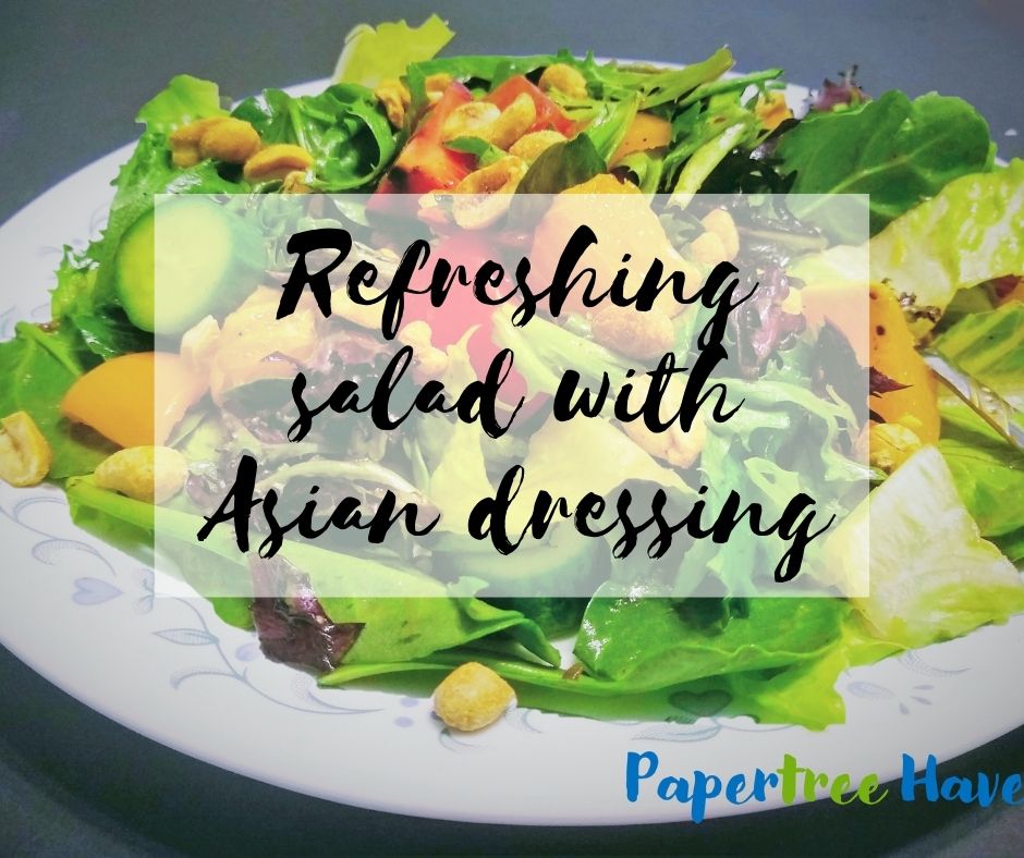 spring mix salad with Asian dressing