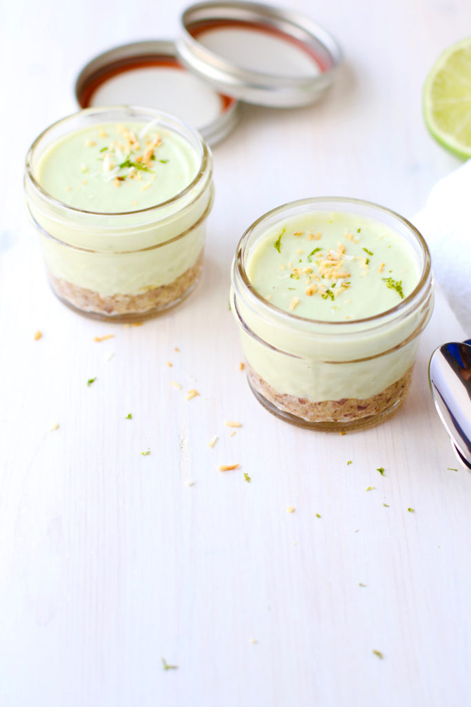 No-Bake Coconut Avocado Lime Tartlets