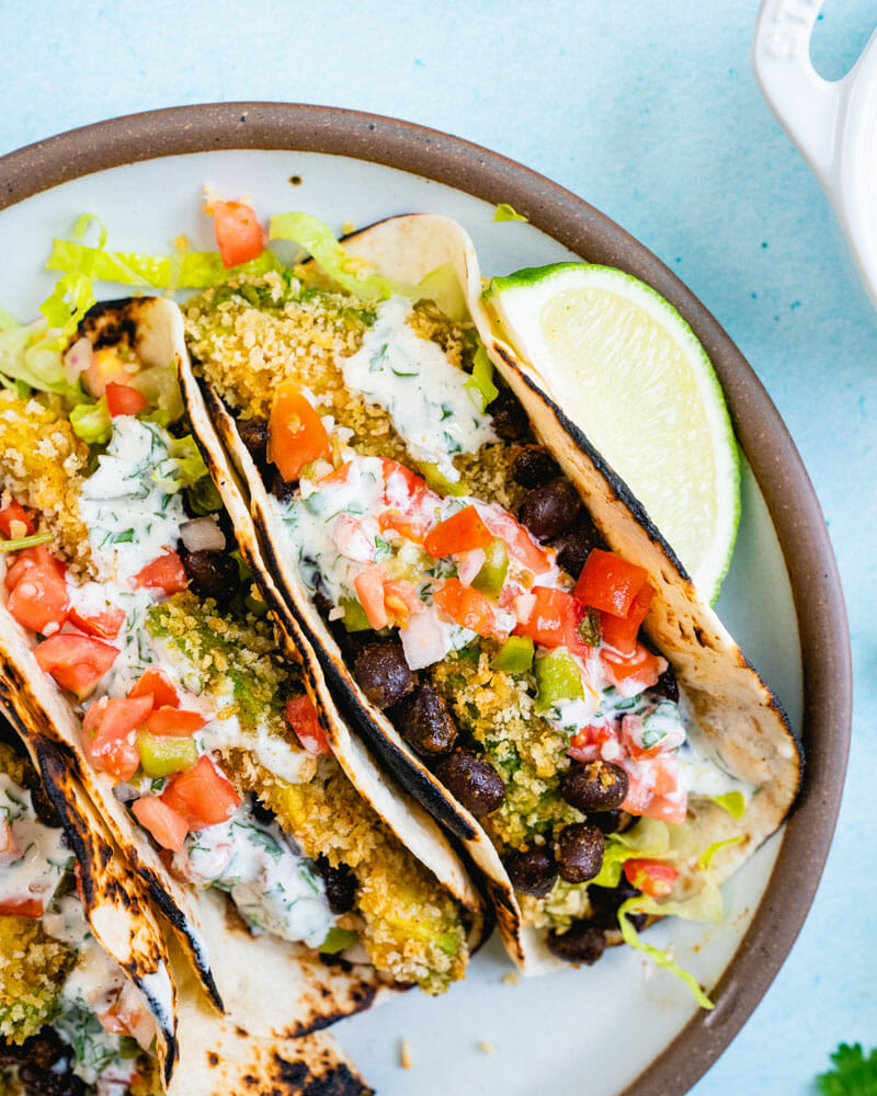 Crispy Avocado Tacos by A Couple Cooks