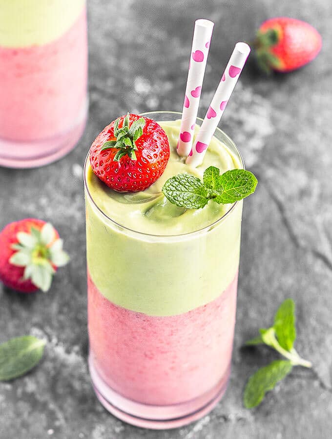Avocado Strawberry Layered Smoothie by As Easy As Apple Pie