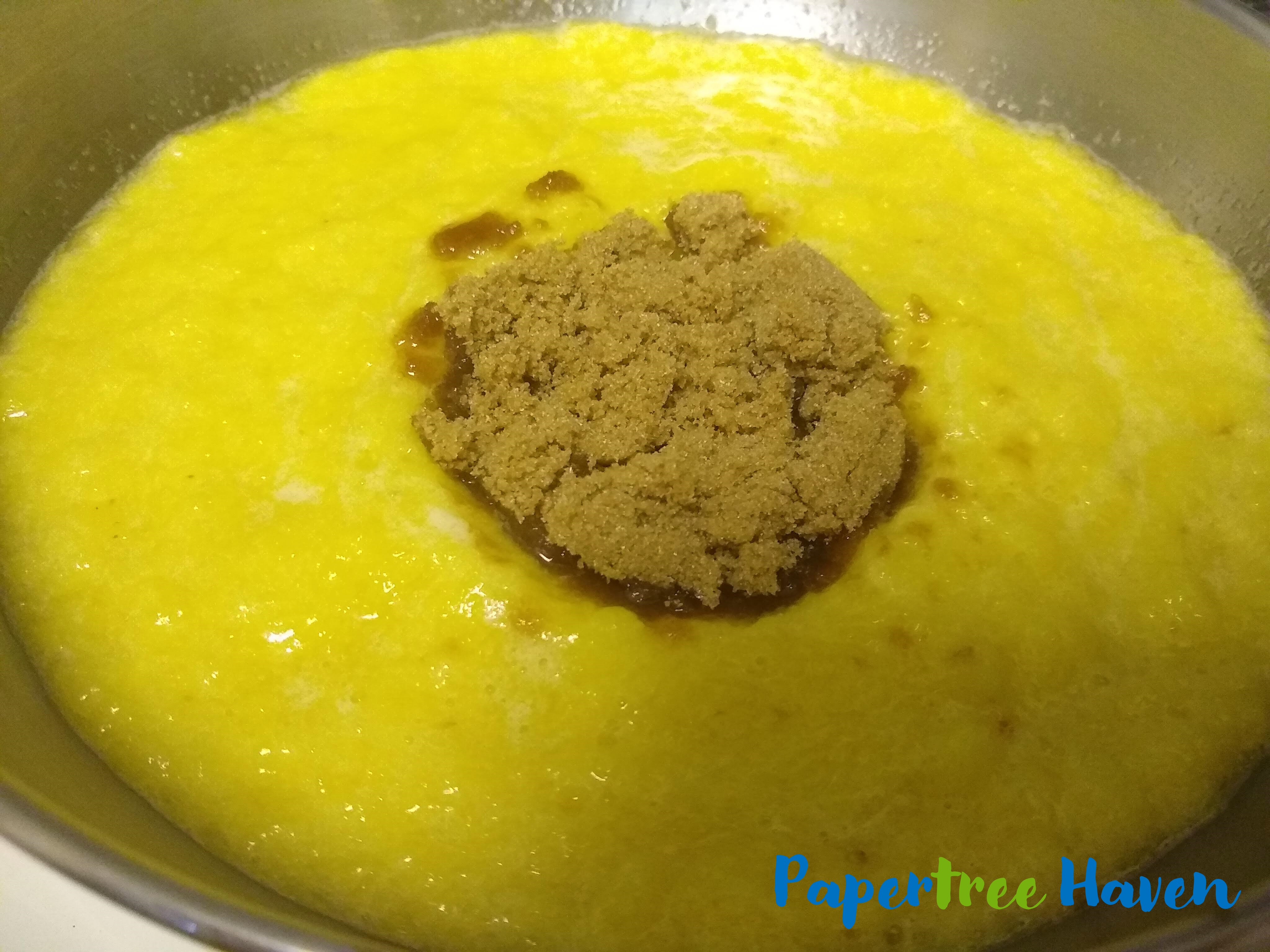 pineapple pulp and brown sugar to make pineapple jam