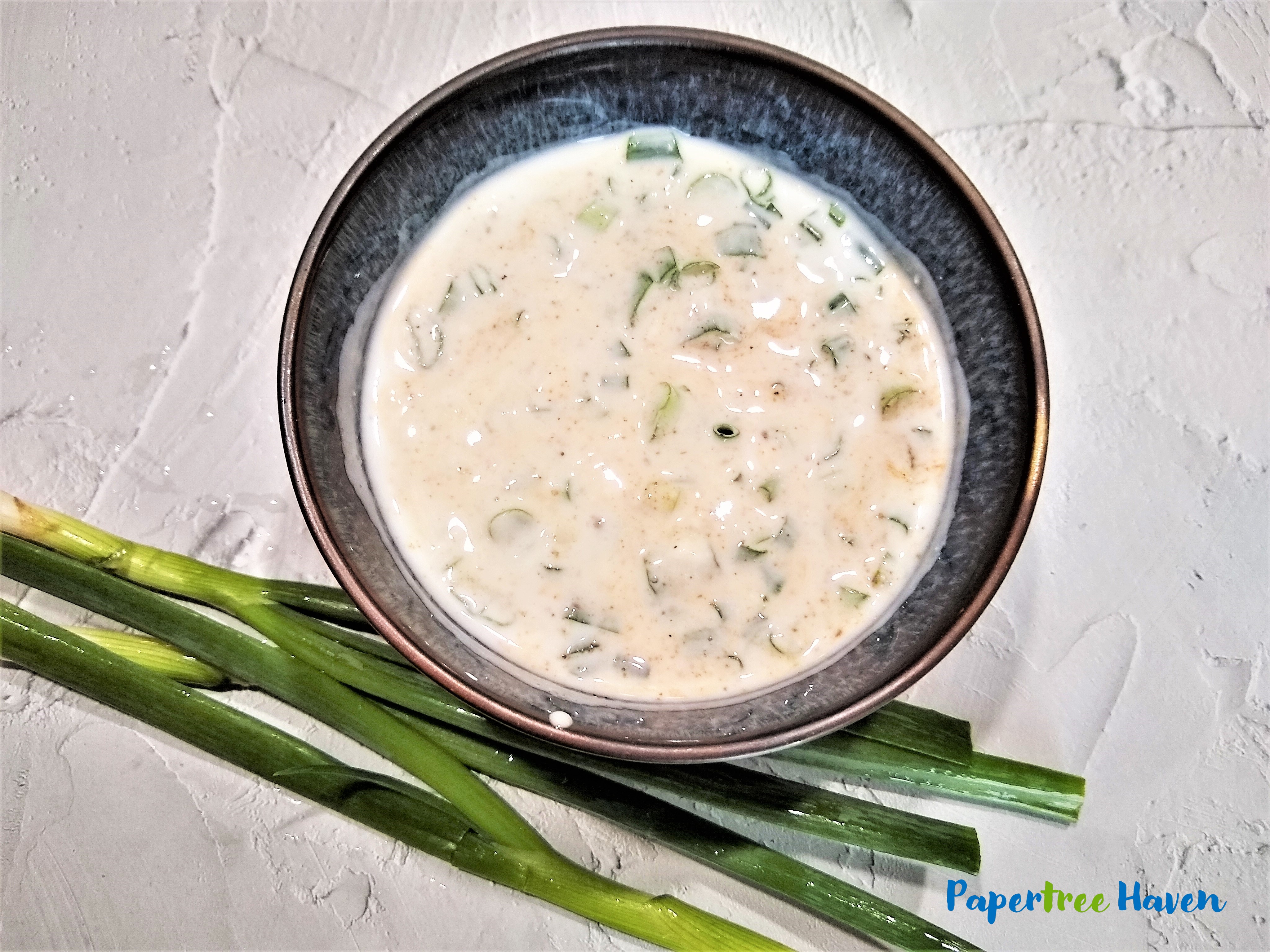 spring onion raita